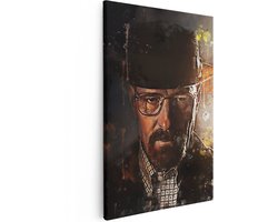 Artaza Canvas Schilderij Breaking Bad - 40x60 cm - Wanddecoratie Portret - Muurdecoratie Gangster - Kamer Accessoires