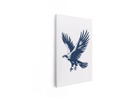 Artaza Canvas Schilderij Donkere Adelaar met Gespreide Vleugels - Klaar Om Te Landen of Te Jagen - 20x30 cm - Klein - Wanddecoratie Woonkamer - Schilderijen - Muurdecoratie