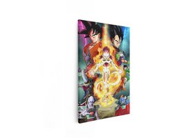 Artaza Canvas Schilderij Dragon Ball Z: Frieza - Goku - Vegeta - Beerus - Whis - Piccolo - Gohan - Krillin - 60x90 cm - Wanddecoratie Woonkamer - Schilderijen - Muurdecoratie