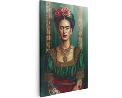 Artaza Canvas Schilderij Frida Kahlo - 80x120 cm - Groot - Wanddecoratie Woonkamer - Schilderijen - Muurdecoratie