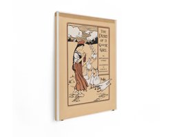 Artaza Canvas Schilderij Goose Girl - 30x40 cm - Wanddecoratie Vintage Boekomslag - Muurdecoratie Landelijk Meisje - Decoratie Ganzen - Kamer Accessoires