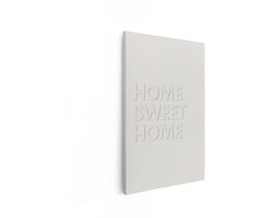 Artaza Canvas Schilderij Home Sweet Home - 40x60 cm - Wanddecoratie Met Tekst - Muurdecoratie Beige - Minimalistisch Schilderijen Op Canvas