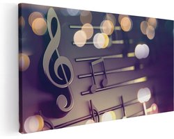 Artaza Canvas Schilderij Illustratie Van Muzieknoten - Abstract - 100x50 cm - Groot - Wanddecoratie Woonkamer - Schilderijen - Muurdecoratie