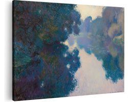 Artaza Canvas Schilderij Kunstwerk van Rivier en Bomen - Landschap - 30x20 cm - Klein - Wanddecoratie Woonkamer - Schilderijen - Muurdecoratie