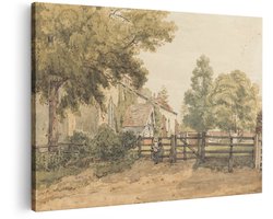 Artaza Canvas Schilderij Landschap - 150x100 cm - Groot - Wanddecoratie Landelijk - Muurdecoratie Kerk - Schilderijen Natuur - Decoratie Woonkamer