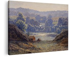 Artaza Canvas Schilderij Landschap - 150x100 cm - Groot - Wanddecoratie Natuur - Muurdecoratie Vintage - Schilderijen Woonkamer - Impressionisme