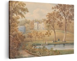 Artaza Canvas Schilderij Landschap - 150x100 cm - Groot - Wanddecoratie Vintage Landhuis - Muurdecoratie Natuur - Schilderijen Op Canvas Woonkamer