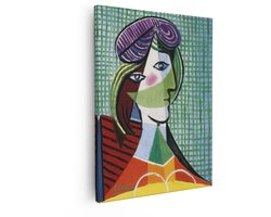 Artaza Canvas Schilderij Portret van Dora maar door Pablo Picasso - Kubistische Stijl - 80x100 cm - Groot - Wanddecoratie Woonkamer - Schilderijen - Muurdecoratie