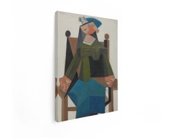 Artaza Canvas Schilderij Portret van Dora maar - een Iconisch Kubistisch Meesterwerk van Picasso - 90x120 cm - Groot - Wanddecoratie Woonkamer - Schilderijen - Muurdecoratie