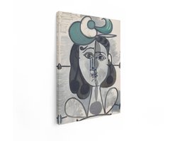 Artaza Canvas Schilderij Portret van Dora maar - een Iconisch Kubistisch Schilderij van Pablo Picasso - 90x120 cm - Groot - Wanddecoratie Woonkamer - Schilderijen - Muurdecoratie