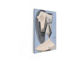 Artaza Canvas Schilderij Portret van Dora maar - Kubistisch Schilderij van Picasso met Abstracte Gelaatstrekken - 80x120 cm - Groot - Wanddecoratie Woonkamer - Schilderijen - Muurdecoratie
