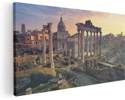 Artaza Canvas Schilderij Romeins Architectuur in Rome, Italië - 120x60 cm - Groot - Wanddecoratie Woonkamer - Schilderijen - Muurdecoratie