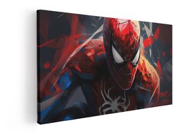 Artaza Canvas Schilderij Spiderman - 100x50 cm - Wanddecoratie Superheld - Muurdecoratie Jongenskamer - Decoratie Marvel Abstract