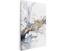 Artaza Canvas Schilderij Verfspat op een Witte Achtergrond - 80x120 cm - Groot - Wanddecoratie Woonkamer - Schilderijen - Muurdecoratie
