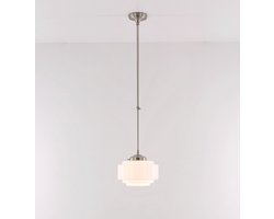 ArtDeco hanglamp opaalglas  ⌀ 30 - schoollamp  jaren 20 jaren 30