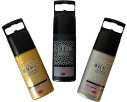 Artdeco Sneldrogend Glasverf,Porseleinverf, Keramiekverf, contourverf, contourpasta(3 x 30 ml)