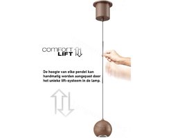 Artdelight - Hanglamp Miami 1 lichts Ø 10 cm comfortlift koper brons