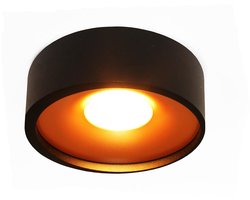 Artdelight - Plafondlamp Orlando Ø 14 cm zwart koper
