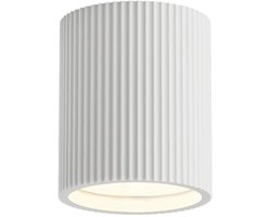 Artdelight - Plafondlamp Toulouse ribbel Ø 11 cm gips wit