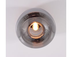Artdelight Preston - plafondlamp - zwart  Smoke glas - 28cm