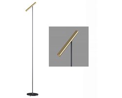 Artdelight - Vloerlamp Kansas H 140 cm touch dimmer zwart mat goud