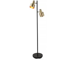 Artdelight - Vloerlamp Twinkle 2 lichts H 150 cm zwart goud