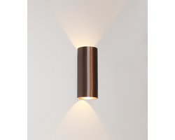 Artdelight - Wandlamp Brody 2 lichts H 18 cm koper brons