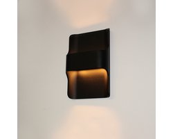 Artdelight - Wandlamp Dallas - Zwart - 2x LED 8W 2700K - IP54 - Dimbaar