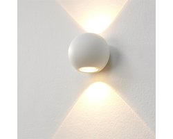 Artdelight - Wandlamp Denver - Wit - 2x LED 4W 2700K - IP54 - Dimbaar