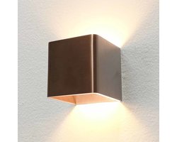 Artdelight - Wandlamp Fulda 10x10 cm koper brons
