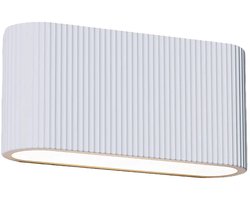 Artdelight - Wandlamp Lille ribbel L 25 cm gips wit