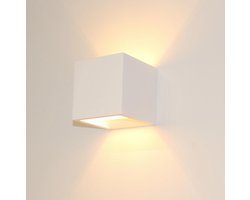 Artdelight - Wandlamp Plaster Vierkant - Wit - LED 3,5W 2700K - IP20 - Dimbaar