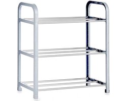 Arte r Schoenenrek - wit - metaal en kunststof - 3-laags - 40 cm - 40 x 19 x 42 cm - Schoenen opbergen