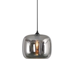 Artelight Preston - glazen hanglamp 1xE27  lichts zwart/smoke d:28cm - Modern - Artdelight - 2 jaar garantie