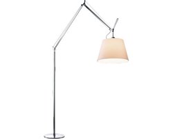 Artemide Tolomeo Mega vloerlamp schakelaar aluminium/Ø 36 cm perkament