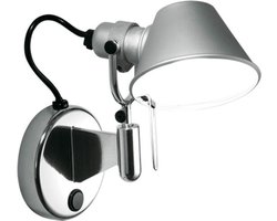 Artemide Tolomeo Micro Faretto Wandlamp Retrofit - Met Schakelaar - E14 - Aluminium
