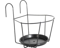 ARTEVASI balkon pannenlap met schotel - 25 x 25 cm - antracietgrijs
