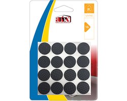 Artex Meubelviltjes/antislip - zwart - 16x - rubber - rond - 2,2 cm