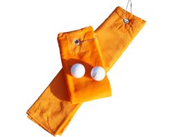 ARTG - Golf Handdoekje DeLuxe - Velours - Oranje - Set 5 stuks