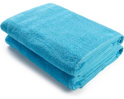 ARTG® Towelzz - AR036 - Douche - Badhanddoek - 100% katoen - 70 x 140 cm - Zeeblauw - Aqua Blauw - Set 2 stuks