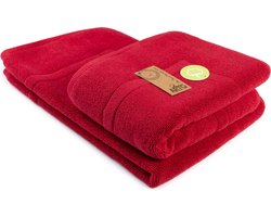 ARTG® Towelzz - Badmat - 100% Katoen - Zware kwaliteit - 50 x 80 cm -  Donkerrood - Deep Red