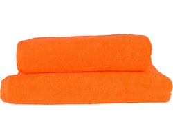 ARTG Towelzz® -  Douchehanddoek - Oranje - 70 x 140 cm - Set 2 stuks