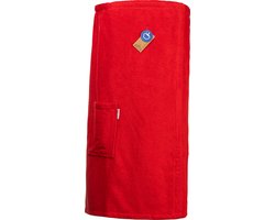 ARTG® Towelzz - Sauna Kilt - Dames - met Klittenband - Rood - Fire Red - ( Borstomvang tot 150cm )