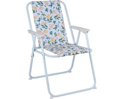 Arti Casa Campingstoel Opvouwbaar – Lichtgewicht Klapstoel voor Strand, Tuin of Camping – Verstelbare Tuinstoel - Citroen Design - 70x71x88 cm - Wit