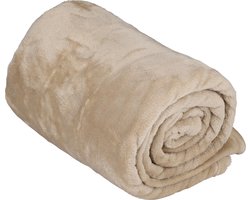 Arti Casa Fleece Deken 150 x 200 cm - Plaid Deken voor op de Bank, Bed of Buiten - Woondecoratie Woonkamer en Slaapkamer - Super Zacht Materiaal - Beige