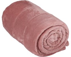 Arti Casa Fleece Deken 150 x 200 cm - Plaid Deken voor op de Bank, Bed of Buiten - Woondecoratie Woonkamer en Slaapkamer - Super Zacht Materiaal - Roze