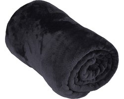 Arti Casa Fleece Deken 150 x 200 cm - Plaid Deken voor op de Bank, Bed of Buiten - Woondecoratie Woonkamer en Slaapkamer - Super Zacht Materiaal - Zwart
