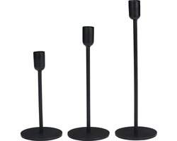 Arti Casa Kandelaars Zwart - Kaarsenhouders 3 Stuks - Geschikt voor Kaarsen Ø2cm - Metaal