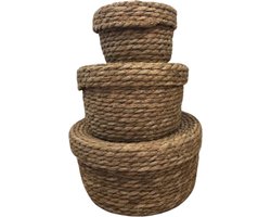 Arti Casa Manden met Deksel 3 Stuks - Multifunctionele Opbergbox - Mandjes in S,M en L