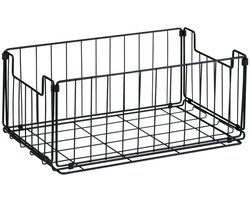 Arti Casa Opvouwbare Mand - Opbergmand Metaal voor Keuken Organizer en Schoonmaakmand - Draadmand Zwart - 35 x 23 x 15 cm